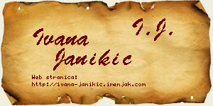 Ivana Janikić vizit kartica